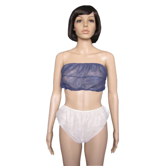 Soutien-gorge jetable pour SPA Salon Top Clean Sous-vêtements anti-poussière Beauté Non tissé Underdress avec pantalon Soutien-gorge